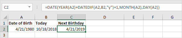 next-birthday How to calculate number of Days until Birthday