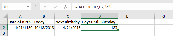 days-until-birthday How to calculate number of Days until Birthday