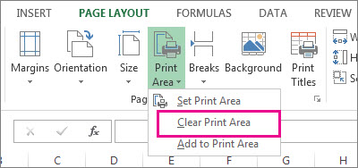 Clear a print area