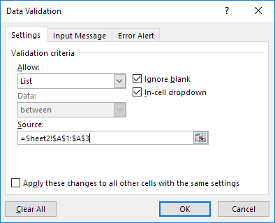 How To Create Drop-down List in Excel-validation criteria