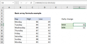 Calculate max or min change in a set of data in Excel July 12, 2026 ...