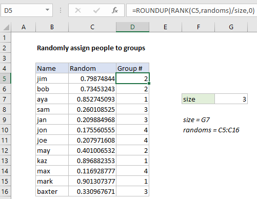 excel random group assignment