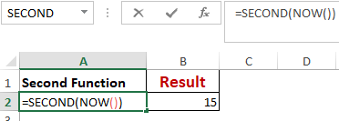 Excel Second Function Worked Example